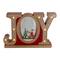 11" LED Lighted Red & Gold Joy Christmas Glitter Snow Globe